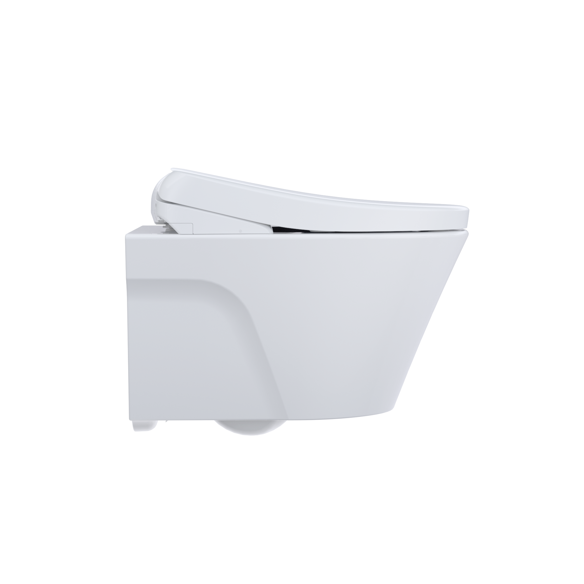 TOTO WASHLET+ AP Wall-Hung Elongated Toilet with S7A Contemporary Bidet Seat and DuoFit In-Wall 0.9 and 1.28 GPF Auto Dual-Flush Tank System, Matte Silver, Vitreous China|Plastic, CWT4264736CMFGA#MS