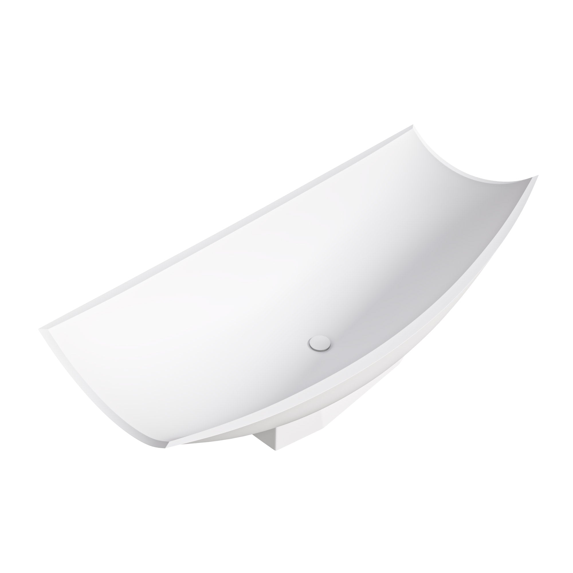 ALFI brand 71" Solid Surface Resin Free Standing Oval Bathtub, Hammock Style, White Matte, AB9992