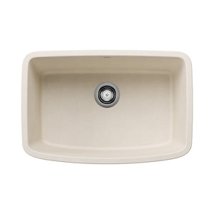 Alternate Image for Blanco Valea 27" Undermount Silgranit Kitchen Sink, Soft White, No Faucet Hole, 443090