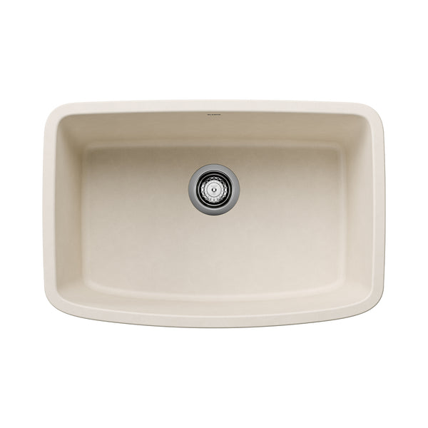 Blanco Valea 27" Undermount Silgranit Kitchen Sink, Soft White, No Faucet Hole, 443090