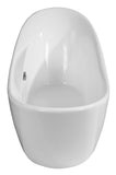 ALFI brand 68" Acrylic Free Standing Oval Soaking Bathtub, White, AB8803