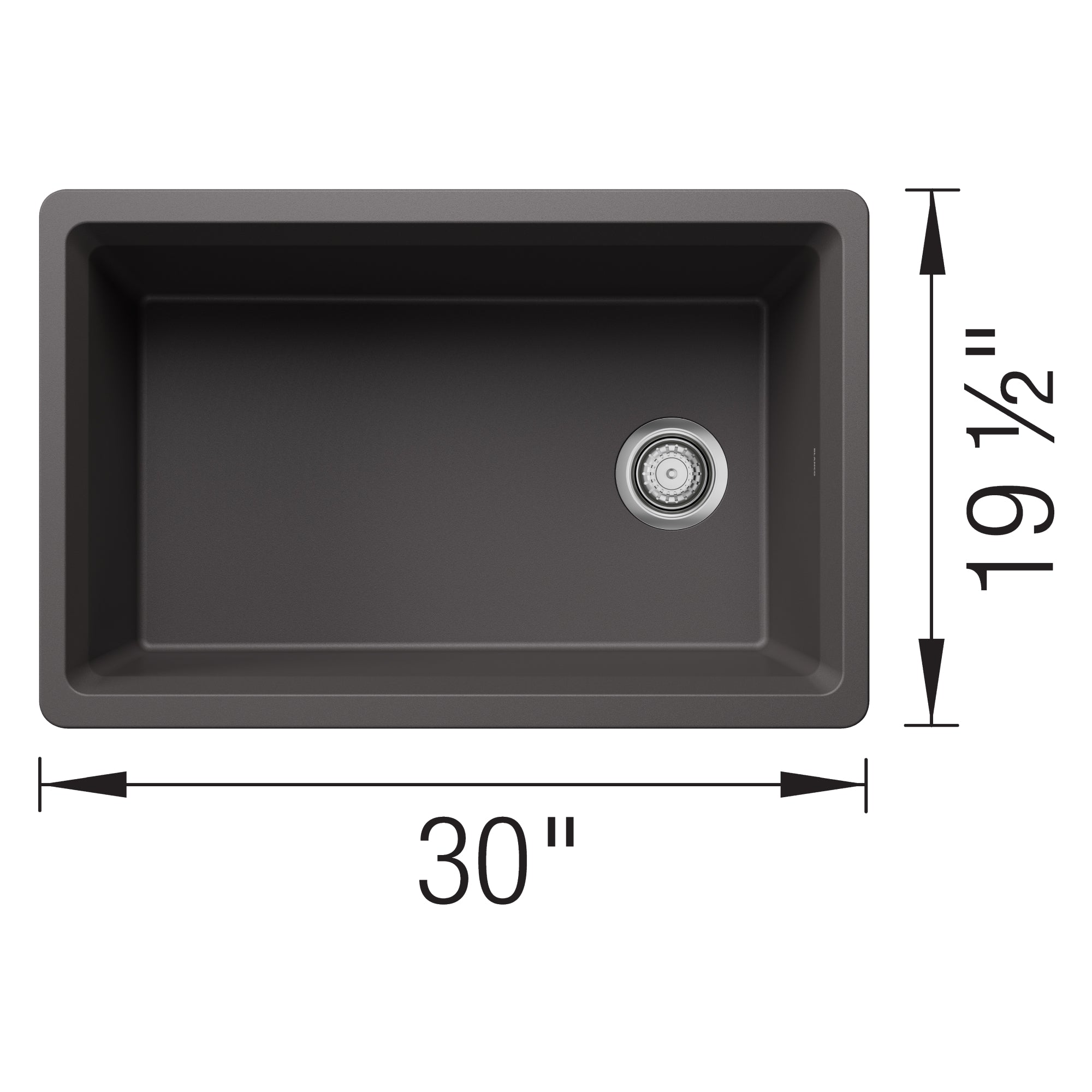 Blanco Inteos 30" Undermount Silgranit Workstation Kitchen Sink, Cinder, No Faucet Hole, 443305