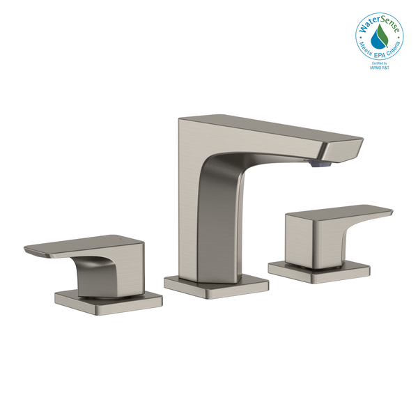 TOTO GE 1.2 GPM Two Handle Widespread Bathroom Sink Faucet, Brushed Nickel, Brass, TLG07201U#BN