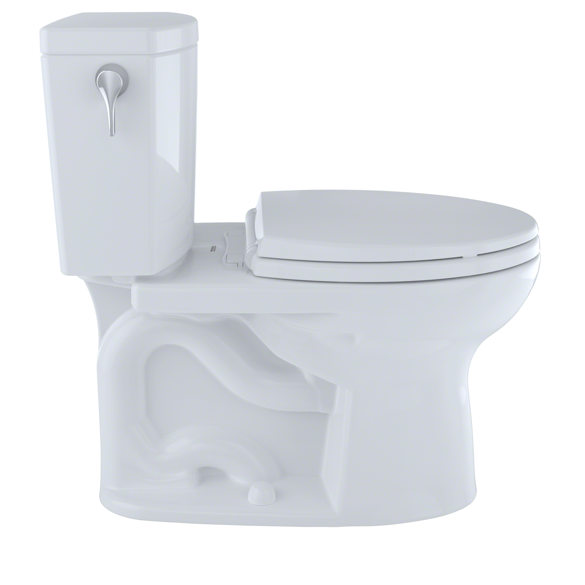 TOTO Drake II 1G Two-Piece Elongated 1.0 GPF Universal Height Toilet with CEFIONTECT and Right-Hand Trip Lever, Cotton White, Vitreous China, CST454CUFRG#01