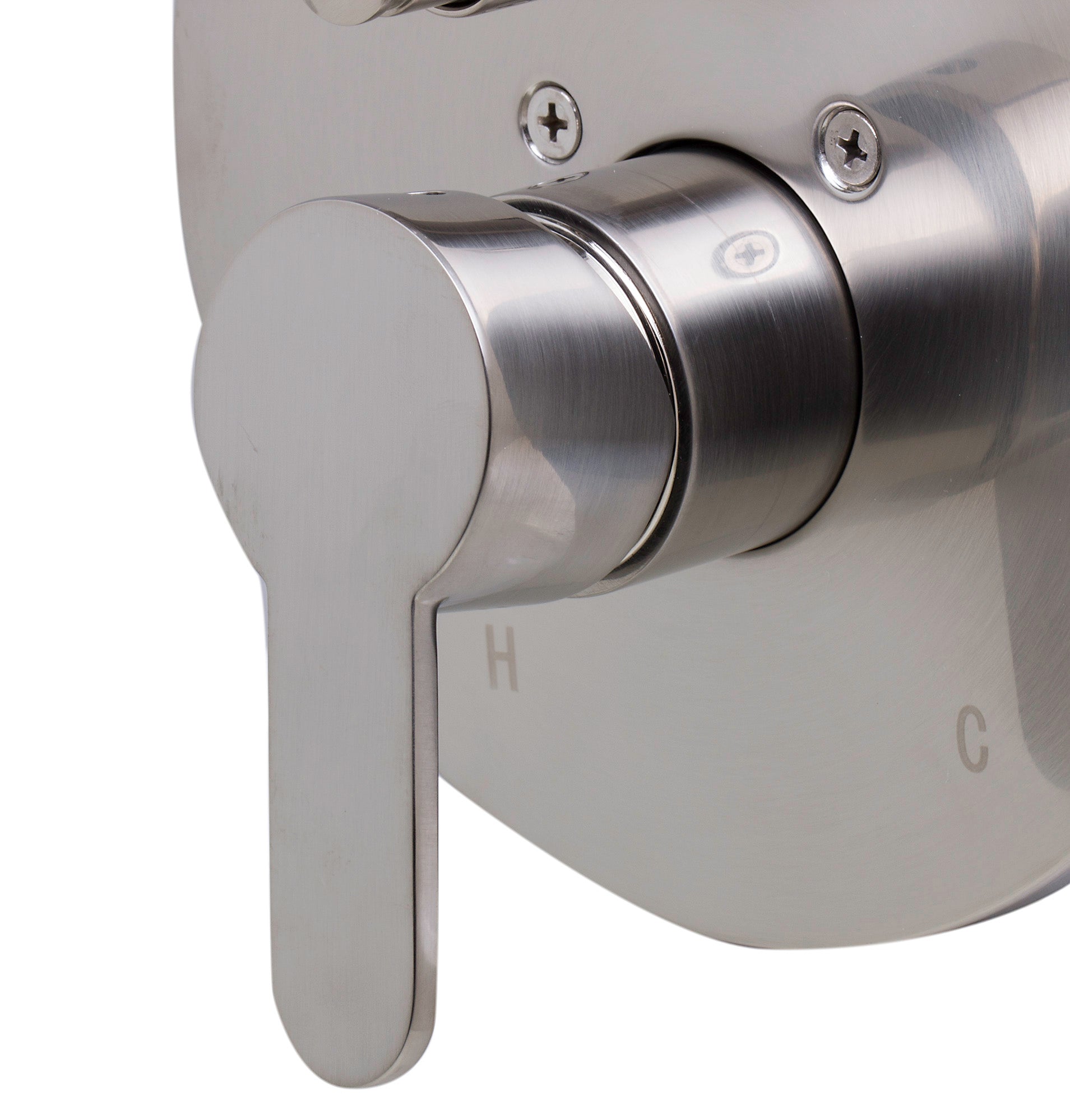 ALFI brand AB3101-BN Brushed Nickel Shower Valve Mixer with Rounded Lever Handle and Diverter, Brass