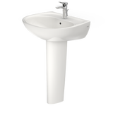 TOTO Supreme Oval Basin Pedestal Bathroom Sink with CeFiONtect for Single Hole Faucets, Colonial White, Vitreous China, LPT241G#11