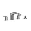 TOTO GM Two-Handle Deck-Mount Roman Tub Filler Trim with Handshower, Polished Chrome, Brass, TBG09202U#CP