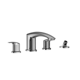 TOTO GM Two-Handle Deck-Mount Roman Tub Filler Trim with Handshower, Polished Chrome, Brass, TBG09202U#CP