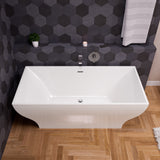 Alternative View of ALFI brand 67" Acrylic Free Standing Rectangle Soaking Bathtub, White, AB8840