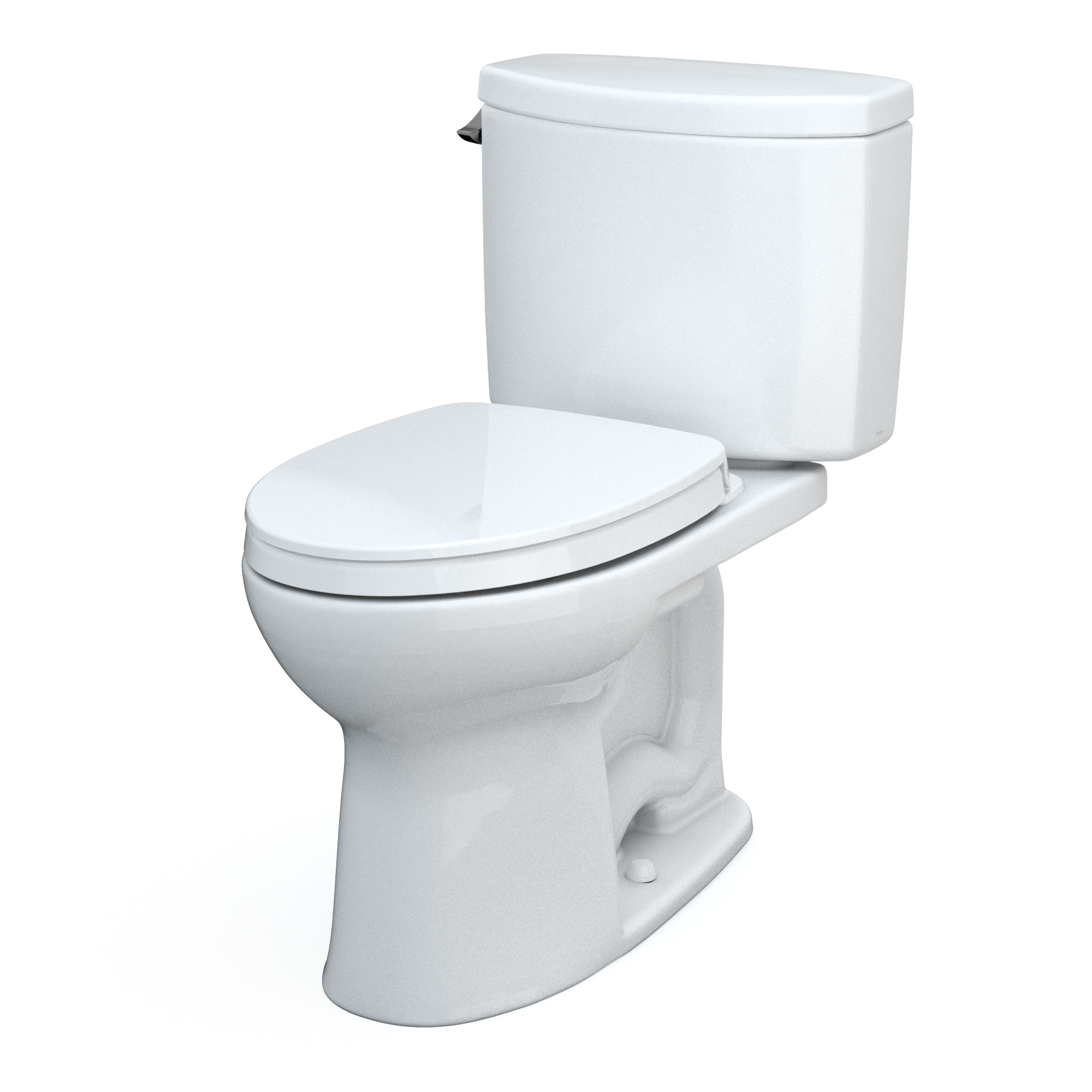 TOTO Drake II Two-Piece Elongated 1.28 GPF Universal Height Toilet with CEFIONTECT and SS124 SoftClose Seat, WASHLET+ Ready, Cotton White, Vitreous China|Plastic, MS454124CEFG#01