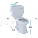 TOTO Eco Dartmouth Two-Piece Elongated 1.28 GPF Universal Height Toilet, Sedona Beige, Vitreous China, CST754EF#12