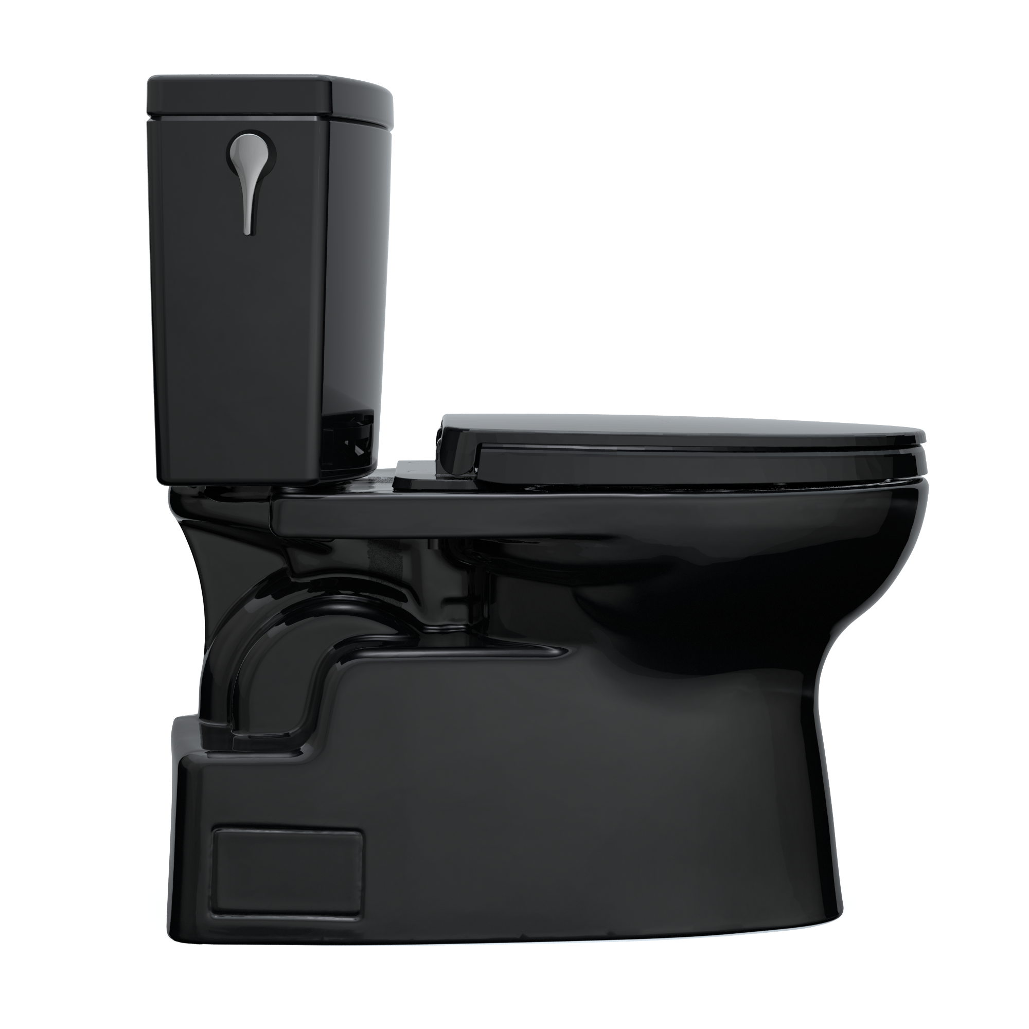 TOTO Vespin II 1G Two-Piece Elongated 1.0 GPF Universal Height Toilet with SS124 SoftClose Seat, WASHLET+ Ready, Ebony, Vitreous China|Plastic, MS474124CUF#51