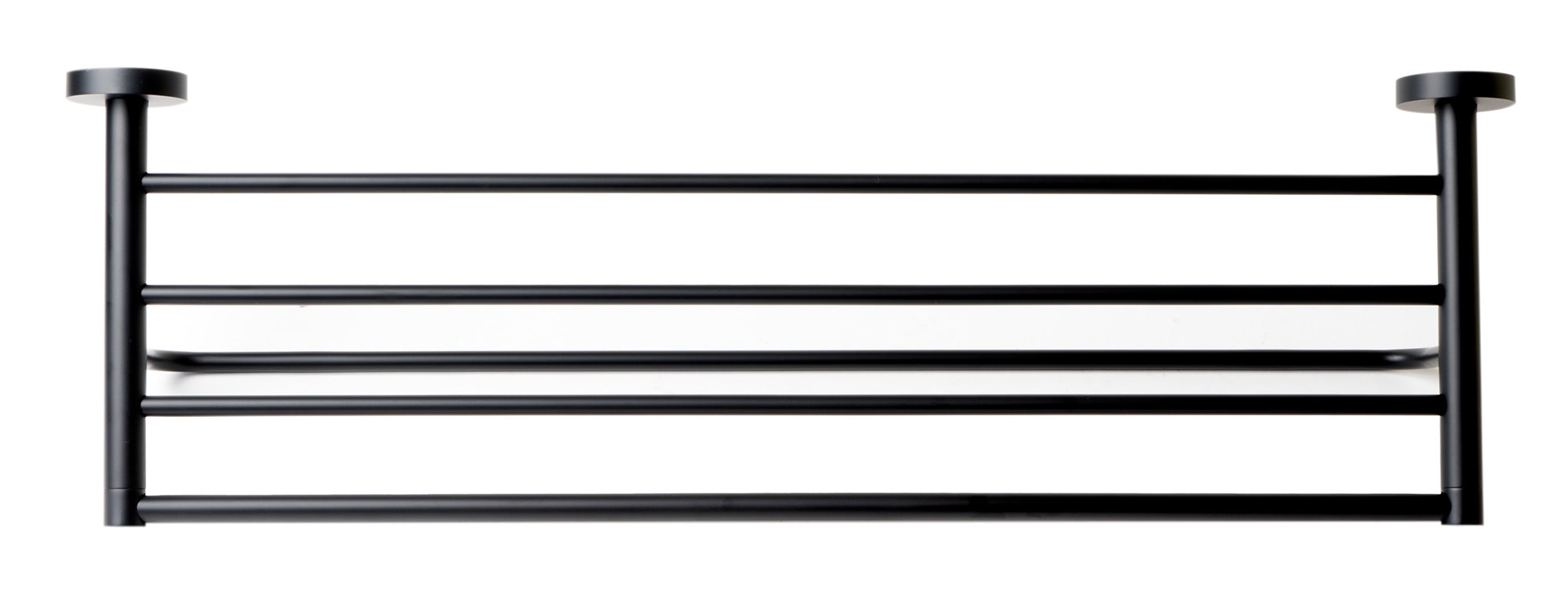 ALFI brand AB9538-BM Black Matte 26" Towel Bar & Shelf, Brass