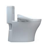 TOTO WASHLET+ Aquia IV One-Piece Elongated Dual Flush 1.28 and 0.9 GPF Toilet and WASHLET C2 Bidet Seat, Cotton White, Vitreous China|Plastic, MW6463074CEMFGN#01