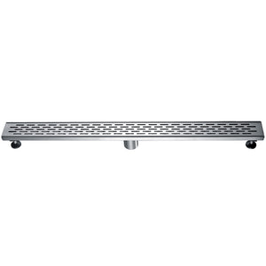 Alternate Image for ALFI brand ABLD36C 36" Modern Stainless Steel Linear Shower Drain with Groove Holes, ABLD36C-BSS