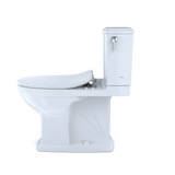 TOTO Connelly Two-Piece Elongated Dual Flush 1.28 and 0.9 GPF with CEFIONTECT and Right Lever, WASHLET+ Ready, Cotton White, Vitreous China, MS494234CEMFRG#01