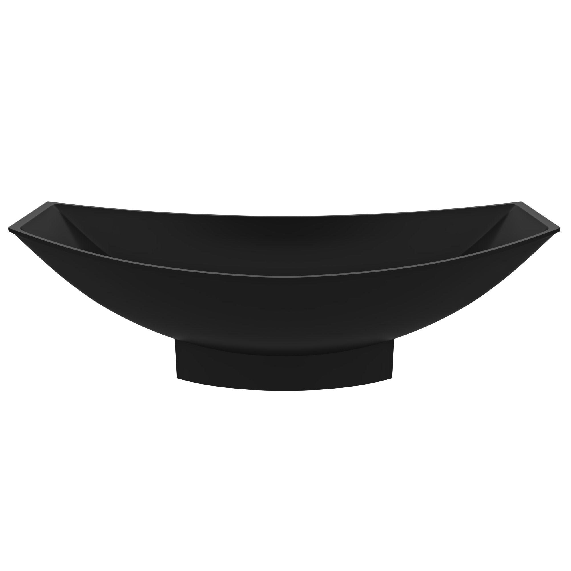 ALFI brand 71" Solid Surface Resin Free Standing Oval Bathtub, Hammock Style, Black Matte, AB9991BM