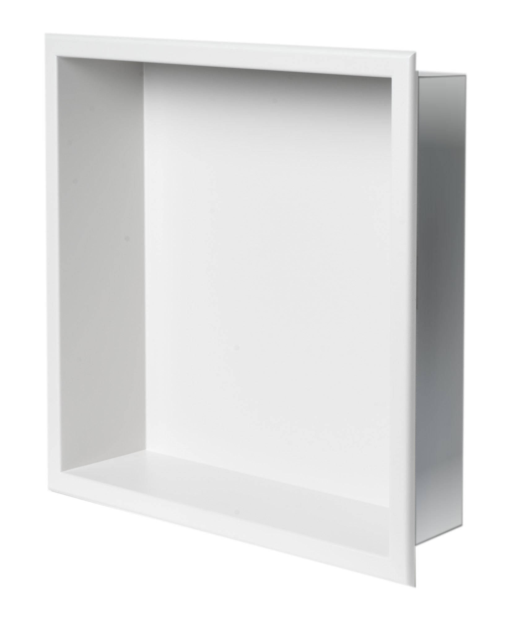 ALFI brand ABNC1616-W 16" x 16" White Matte Stainless Steel Square Single Shelf Bath Shower Niche, 20 Gauge