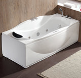 Eago 71" Acrylic Corner Rectangle Bathtub with Fixtures, White, AM189ETL-R