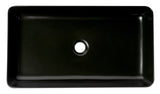 ALFI brand 24" x 13.63" Rectangle Above Mount Porcelain Bathroom Sink, Black Matte, No Faucet Hole, ABC902-BM