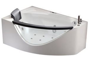 Alternate Image for Eago 59" Acrylic Corner Neo-angle Round Bathtub, White, AM198ETL-R