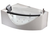 Eago 59" Acrylic Corner Neo-angle Round Bathtub, White, AM198ETL-R