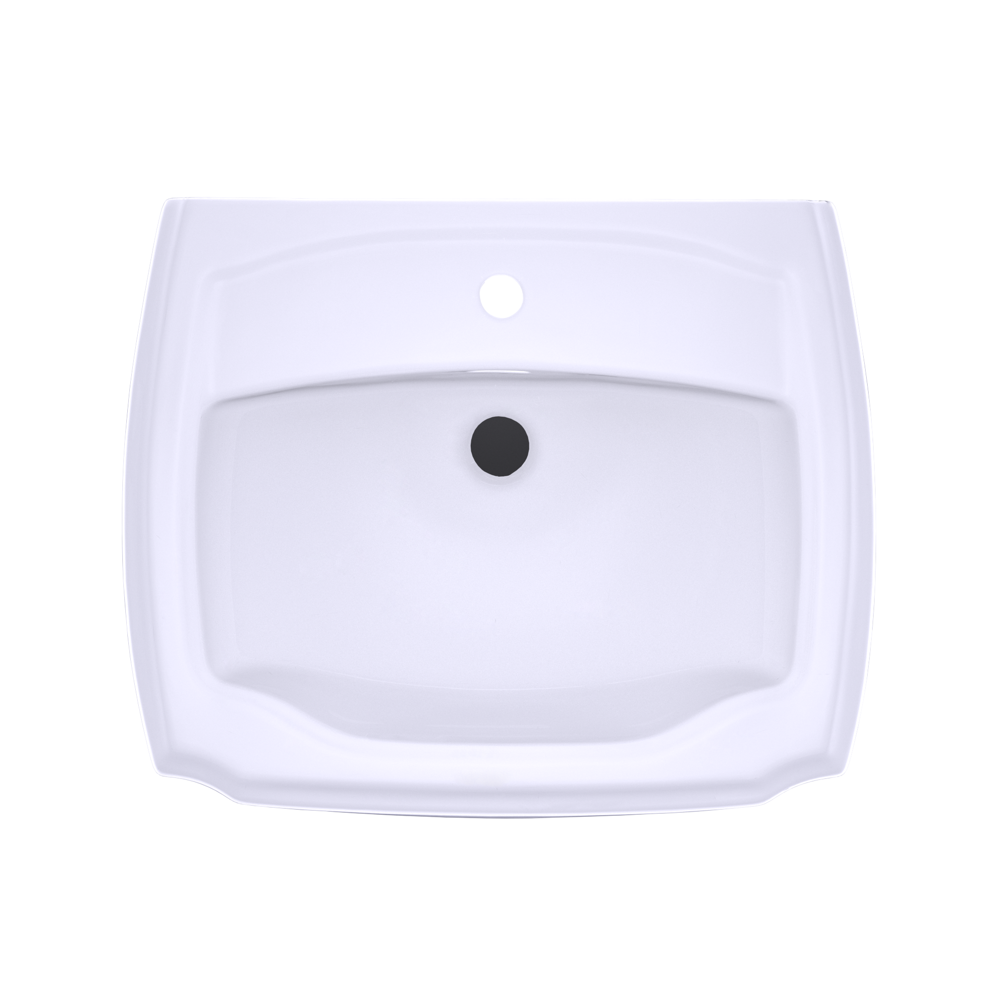 TOTO Guinevere 24-3/8" x 19-7/8" Rectangular Pedestal Bathroom Sink for Single Hole Faucets, Cotton White, Vitreous China, LPT972#01