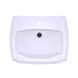 TOTO Guinevere 24-3/8" x 19-7/8" Rectangular Pedestal Bathroom Sink for Single Hole Faucets, Cotton White, Vitreous China, LPT972#01