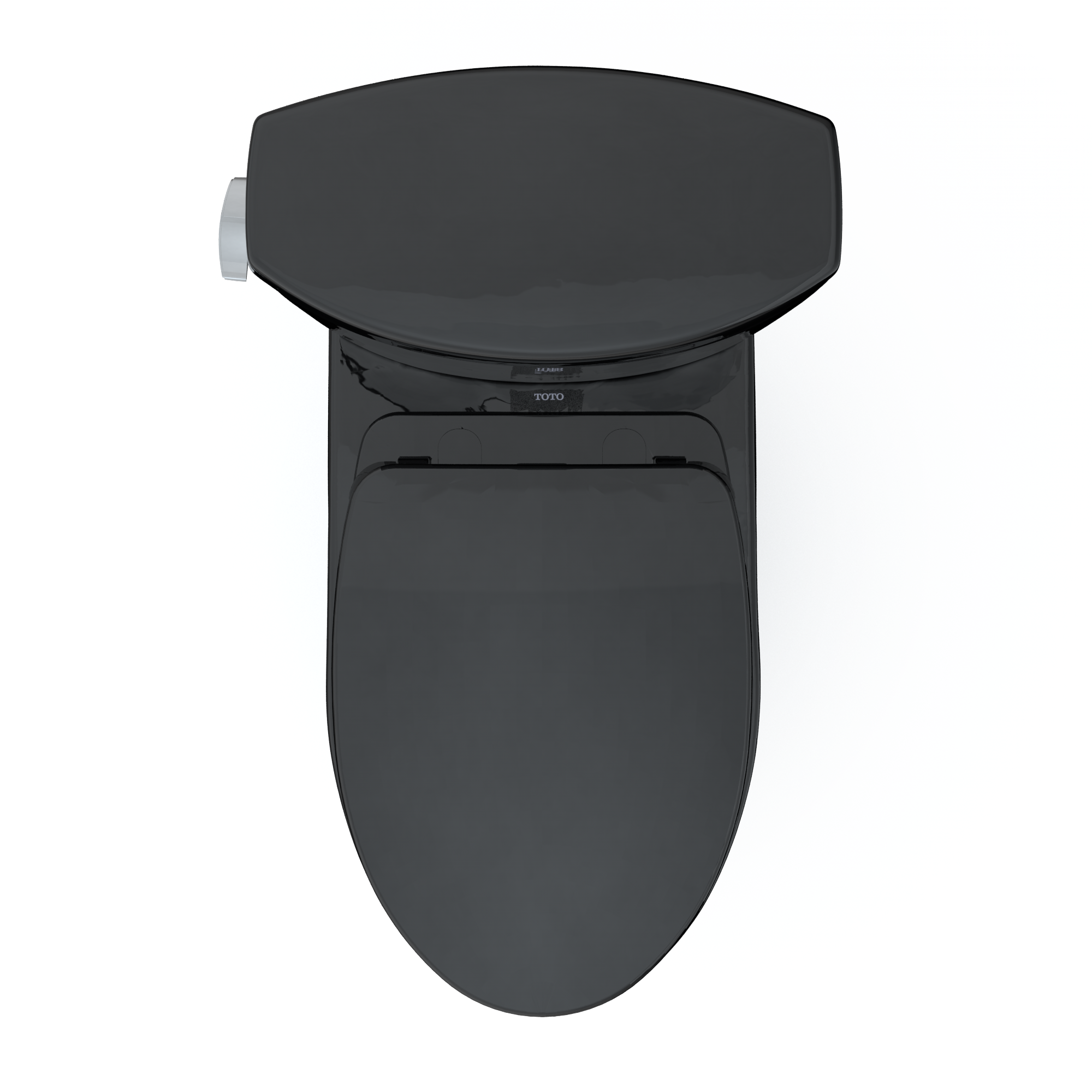 TOTO Drake II Two-Piece Elongated 1.28 GPF Universal Height Toilet with SS124 SoftClose Seat, WASHLET+ Ready, Ebony, Vitreous China|Plastic, MS454124CEF#51