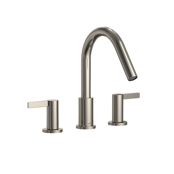 TOTO GF Two Lever Handle Deck-Mount Roman Tub Filler Trim, Polished Nickel, Brass, TBG11201UA#PN