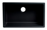 ALFI brand 30" Under Mount Fireclay Kitchen Sink, Black Matte, No Faucet Hole, AB3018UD-BM