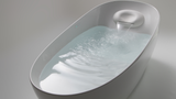 Toto 87" Galaline Reinforced Marble Flotation Bathtub with Zero Dimension and Hydrohands, Gloss White, PJYD2200PWEU#GW