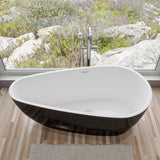 ALFI brand 59" Acrylic Free Standing Oval Soaking Bathtub, Black, AB8862