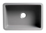 ALFI brand 27" Under Mount Fireclay Kitchen Sink, Gray Matte, No Faucet Hole, ABF2718UD-GM