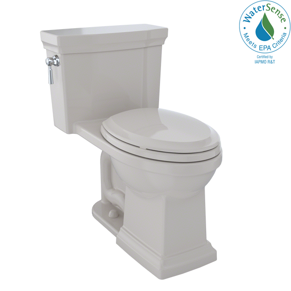 TOTO Promenade II One-Piece Elongated 1.28 GPF Universal Height Toilet with CEFIONTECT, Sedona Beige, Vitreous China, MS814224CEFG#12