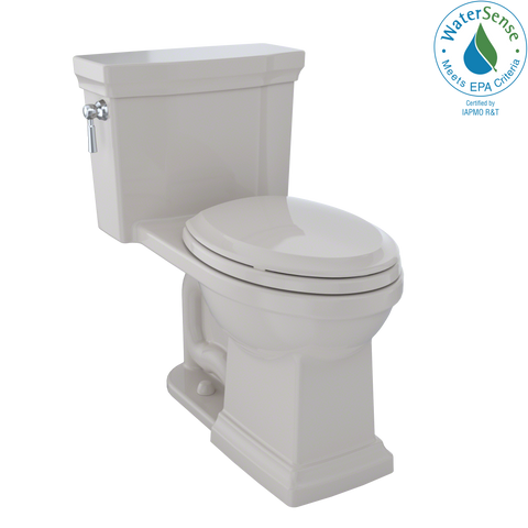 TOTO Promenade II One-Piece Elongated 1.28 GPF Universal Height Toilet with CEFIONTECT, Sedona Beige, Vitreous China, MS814224CEFG#12