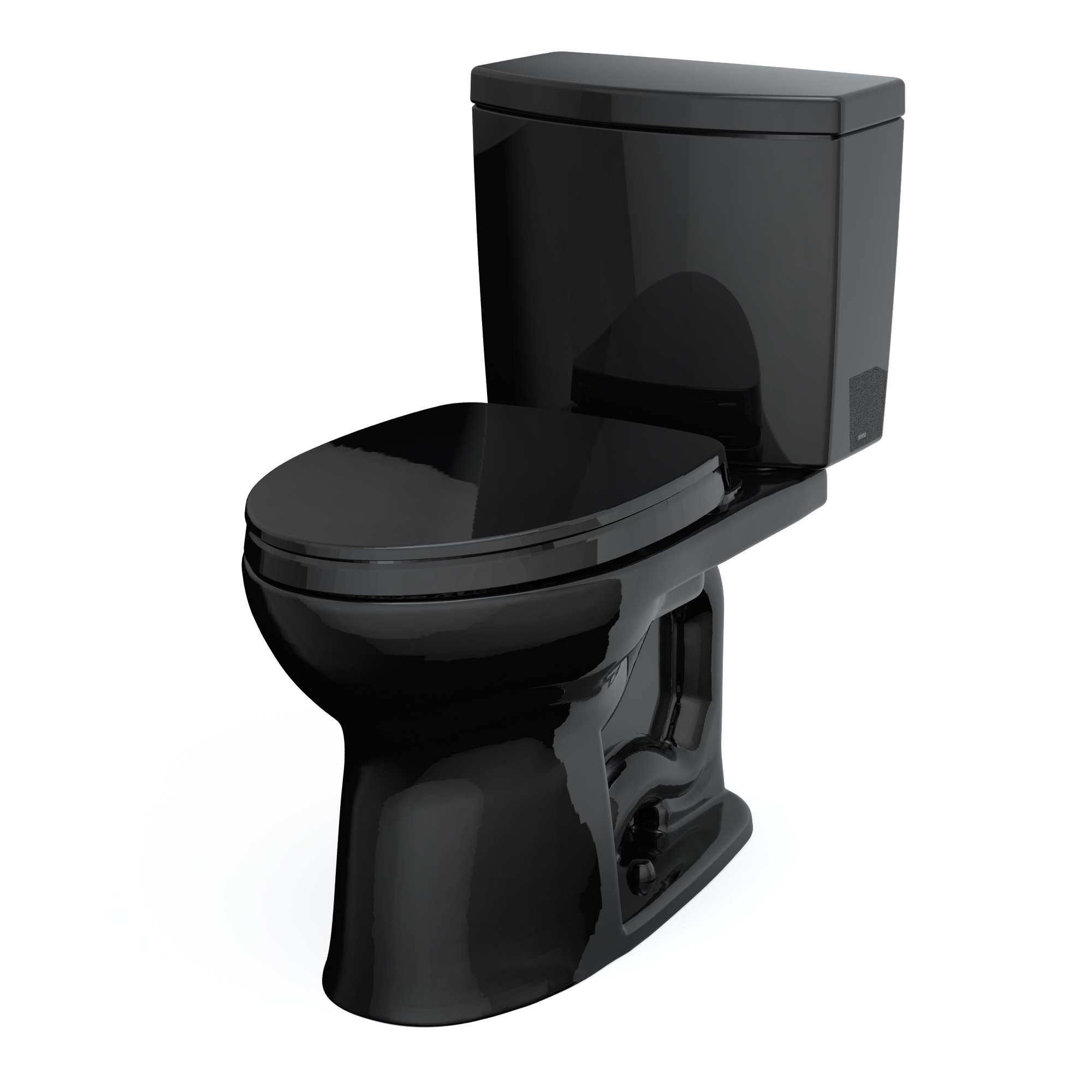 TOTO Drake II 1G Two-Piece Elongated 1.0 GPF Universal Height Toilet with SS124 SoftClose Seat, WASHLET+ Ready, Ebony, Vitreous China|Plastic, MS454124CUF#51