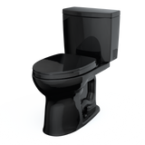 TOTO Drake II 1G Two-Piece Elongated 1.0 GPF Universal Height Toilet with SS124 SoftClose Seat, WASHLET+ Ready, Ebony, Vitreous China|Plastic, MS454124CUF#51