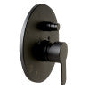 ALFI brand AB3101-BM Black Matte Shower Valve with Rounded Lever Handle and Diverter, Brass