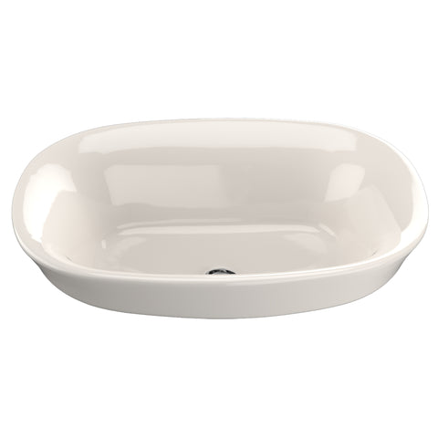 TOTO Maris Oval Semi-Recessed Vessel Bathroom Sink with CEFIONTECT, Sedona Beige, Vitreous China, LT480G#12