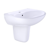 TOTO Supreme Oval Wall-Mount Bathroom Sink with CeFiONtect and Shroud for Single Hole Faucets, Cotton White, Vitreous China, LHT241G#01
