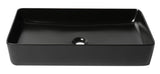 ALFI brand 24" x 13.63" Rectangle Above Mount Porcelain Bathroom Sink, Black Matte, No Faucet Hole, ABC902-BM