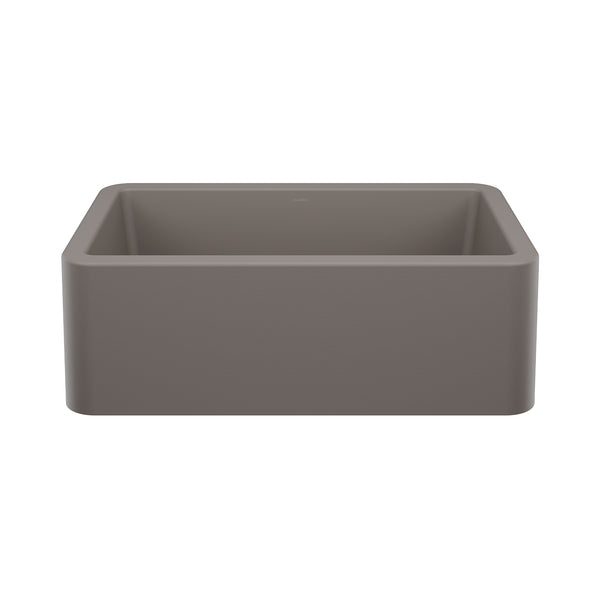 Blanco Ikon 30" Silgranit Farmhouse Sink, Volcano Gray, No Faucet Hole, 443113