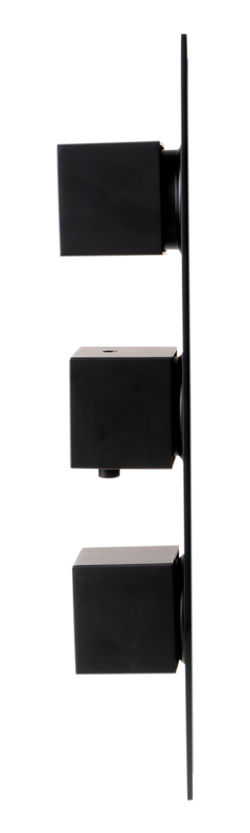 ALFI brand AB2801-BM Black Matte 3-Way Thermostatic Valve Shower Mixer Square Knobs, Brass
