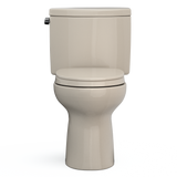 TOTO Drake II Two-Piece Elongated 1.28 GPF Universal Height Toilet with CEFIONTECT and SS124 SoftClose Seat, WASHLET+ Ready, Bone, Vitreous China|Plastic, MS454124CEFG#03