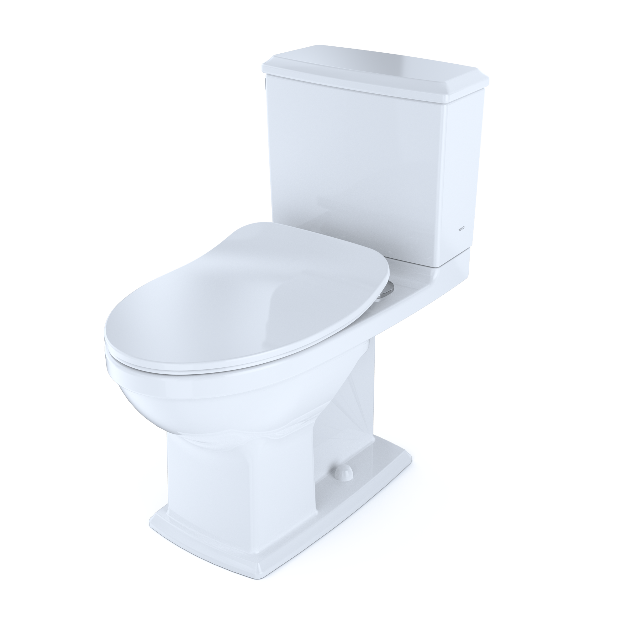 TOTO Connelly Two-Piece Elongated Dual Flush 1.28 and 0.9 GPF Toilet with CEFIONTECT, WASHLET+ Ready, Cotton White, Vitreous China, MS494234CEMFG#01