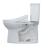 TOTO Drake WASHLET+ Two-Piece Elongated 1.6 GPF TORNADO FLUSH Toilet with C5 Bidet Seat, Cotton White, Vitreous China, MW7763084CSG#01