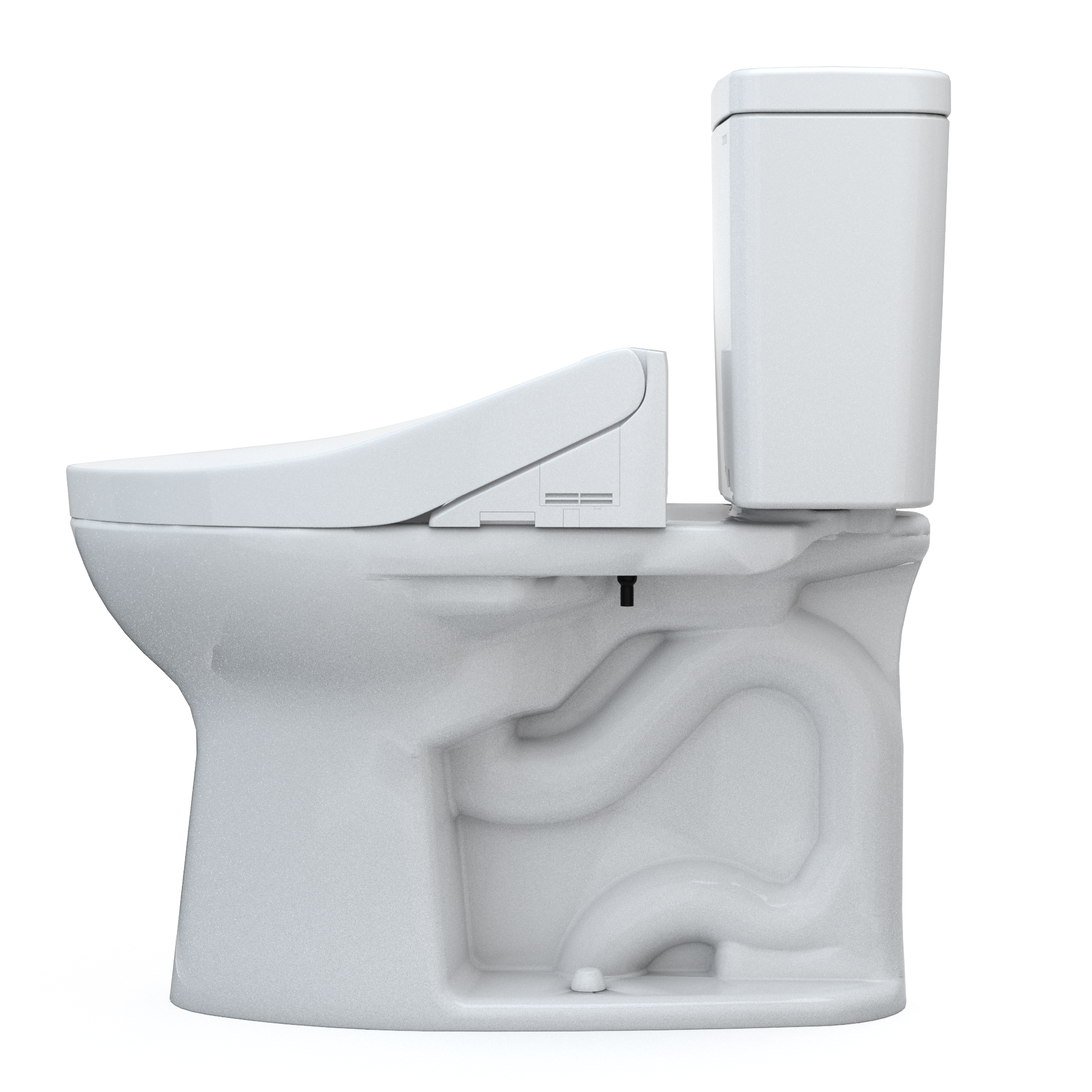 TOTO Drake WASHLET+ Two-Piece Elongated 1.6 GPF Universal Height TORNADO FLUSH Toilet with C5 Bidet Seat, Cotton White, Vitreous China, MW7763084CSFG#01