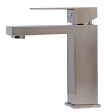 ALFI Brushed Nickel Square Single Lever Bathroom Faucet, AB1229-BN