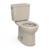TOTO Drake Two-Piece Round 1.6 GPF Universal Height TORNADO FLUSH Toilet with CEFIONTECT, Bone, Vitreous China, CST775CSFG#03